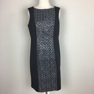 Chico's Gray Sequin Sleeveless Ponte Knit Dress size 1